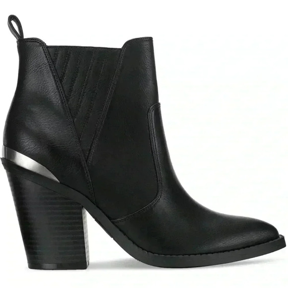 Sun + Stone Womens Black Back Abigail Pointed Toe Booties 6.5M - Picture 1 of 13